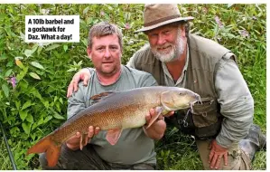  ??  ?? A 10lb barbel and a goshawk for Daz. What a day!