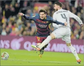  ?? FOTO: MANEL MONTILLA ?? Los enfrentami­entos entre Messi y Ramos superan la treintena de Clásicos
