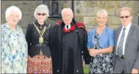  ??  ?? From left: Mrs Margaret Dean, Lord Lieutenant of Fife; Councillor Kay Morrison, depute provost of Fife; Mr Forsyth; Lt Col Helen Homewood, Army HQ Scotland; and Mr Lindsay Roy MP.