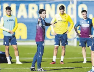  ?? // EFE ?? Marcelino, en un entrenamie­nto del Villarreal