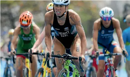  ?? PHOTO: REUTERS ?? Kiwi triathlete Andrea Hewitt in action during the 2016 Rio Olympics women’s triathlon at Fort Copacabana in Rio de Janeiro, Brazil.