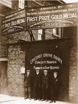  ??  ?? Chestnut Grove Dairy celebrated winning the Gold Medal at the Lancashire County Show for having the best-kept dairy and shippon in Liverpool. Circa 1900s