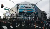  ?? NHAT V. MEYER — STAFF ARCHIVES ?? Hockey fans head into SAP Center before the 2019 Honda NHL All-Star Game in San Jose last year. The Sharks will be holding training camp in Scottsdale, Arizona this year due to Santa Clara County’s ban on contact sports.