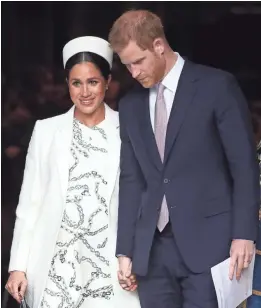  ?? CHRIS JACKSON/GETTY IMAGES ?? Duchess Meghan of Sussex and Prince Harry celebrated the birth of their first child early Monday.