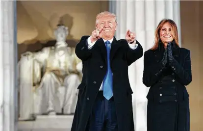  ?? Evan Vucci / Associated Press ?? Donald Trump, who with his wife Melania Trump arrived in Washington on Thursday, will become the 45th U.S. president.