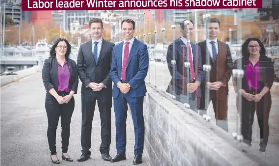  ?? Picture: Chris Kidd ?? Labor leader Dean Winter with shadow cabinet members Ella Haddad (left) and Josh Willie (right).