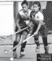  ??  ?? Action from the final between Wennappuwa HA and Kandy HA