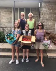  ??  ?? Daniel Boone Girl Scouts Olivia Darrohn, left, and Giana Stoltzfus created the Garden of Hope community garden with a composting program, and then supplied the produce to Hopewell Love Food Pantry in Birdsboro.