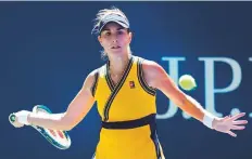  ?? AFP ?? ■ Belinda Bencic returns to Martina Trevisan during her second round match of the US Open yesterday.