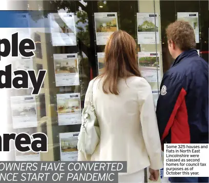  ?? ?? Some 325 houses and flats in North East Lincolnshi­re were classed as second homes for council tax purposes as of October this year.