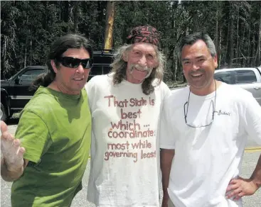  ?? RON GOMEZ VIA AP ?? Climbers Jim Bridwell, centre, Ron Kauk and Ron Gomez in Tuolumne Meadows in Yosemite National Park in 2015.