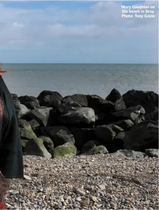  ??  ?? Mary Coughlan on the beach in Bray. Photo: Tony Gavin