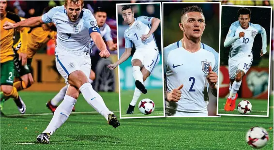  ?? GETTY IMAGES ?? Shining lights: Tottenham’s England contingent on Sunday (left to right) Harry Kane, Harry Winks, Kieran Trippier and Dele Alli