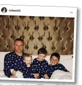  ?? ?? Key shot...picture of Wayne with three of his sons was never posted publicly