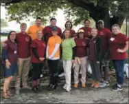  ?? SUBMITTED PHOTO ?? The Landmark Americana Tap &amp; Grill of West Chester raised $19,210.24 to support children facing homelessne­ss, during its fourth annual Golf for Kids golf tournament. In this photo are the volunteers from Vanguard — employees that helped support the event.