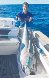  ??  ?? Gayford with a bluefin tuna. Main picture / Getty Images