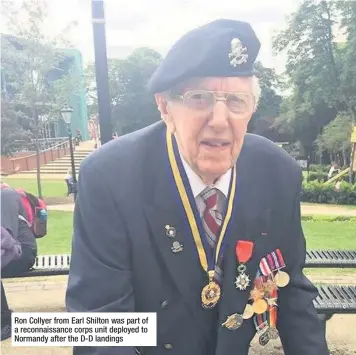  ??  ?? Ron Collyer from Earl Shilton was part of a reconnaiss­ance corps unit deployed to Normandy after the D-D landings