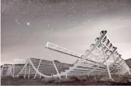  ?? SUBMITTED ?? The CHIME radio telescope near Penticton will scan a bigger volume of the universe than has ever been measured before, a UBC astrophysi­cist says.