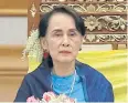  ??  ?? NOT INJURED: Myanmar’s State Counsellor Aung San Suu Kyi.