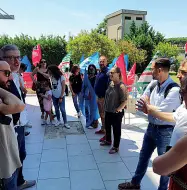  ?? ?? La protesta a Bari in viale Europa