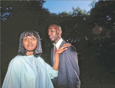  ??  ?? Yusef Salaam and his mother Sharonne photograph­ed by Harry Benson in Central Park during the trial in 1989