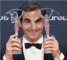  ?? VALERY HACHE/AFP-27/2/2018 ?? Prêmios. Federer venceu em duas categorias no Laureus
