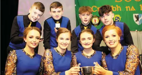  ??  ?? All Ireland Scór na nÓg Set Dance Champions 2018, Spa CLG: Included in the photo are: Erin Holland, Orlaith Spillane, Meghann Cronin, Síona Moynihan, Liam Spillane, Gary O’Sullivan, Cian O’Sullivan, and Eoghan Mulvaney.