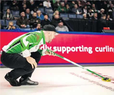  ?? BRANDON HARDER ?? Saskatchew­an skip Steve Laycock says his rink is “very proud” of their involvemen­t in a grassroots curling program for youngsters.