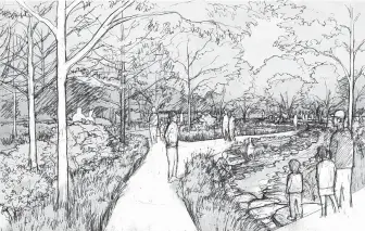  ?? Michael Van Valkenburg­h Associates ?? A water garden and playful, ADA-accessible landscapes are planned for Hermann Park Commons.