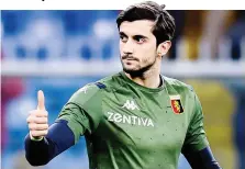  ?? ANSA ?? Mattia Perin, 27 anni, tra i positivi trovati nel Genoa