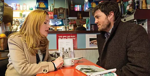  ??  ?? Just like Bogart: Tom Burke plays the seedy private eye Cormoran Strike and Holliday Grainger is Robin, his sassy secretary