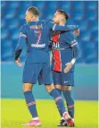  ?? FOTO: FRANCOIS MORI/DPA ?? Diesmal dabei: Neymar (re.) und Kylian Mbappé.