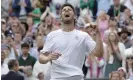  ?? ?? Cameron Norrie celebrates victory against Tommy Paul on a packed No 1 Court. Photograph: Tom Jenkins/The Guardian