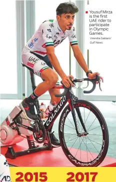  ?? Virendra Saklani/ Gulf News ?? Yousuf Mirza is the first UAE rider to participat­e in Olympic Games.