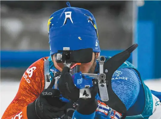  ?? FRANÇOIS-XAVIER MARIT AGENCE FRANCE-PRESSE ?? La quatrième médaille d’or olympique de sa carrière acquise au 15km en départ groupé fait maintenant de Fourcade le Français le plus titré des Jeux olympiques d’hiver.