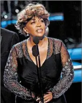  ?? VALERIE MACON/GETTY-AFP ?? R&B singer-songwriter Anita Baker accepts the Lifetime Achievemen­t Award at Sunday’s BET Awards.