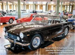  ??  ?? Ferrari 250 GTE had been badly patched up before a complex, comprehens­ive restoratio­n