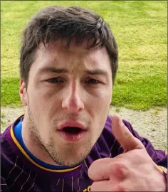  ??  ?? Wexford hurler Seamus Casey after completing his run.