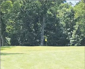  ?? RICK PECK/SPECIAL TO MCDONALD COUNTY PRESS ?? A feature of several of the par 3s at Rangeline golf is you can see a flag but not the green itself.