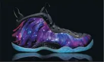  ?? Nike ?? Nike Air Foamposite One Galaxy: New sneaker glows in the dark.