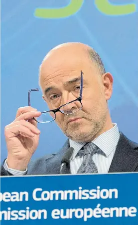  ?? AP ?? Jefe. Pierre Moscovici, el comisario europeo blanco de populistas.