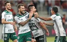  ?? CESAR GRECO/AG. PALMEIRAS-6/5/2018 ?? Mortal. Jogadores da equipe celebram gol contra o Atlético