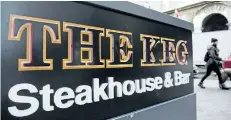  ?? CHRISTOPHE­R KATSAROV/THE CANADIAN PRESS ?? A sign outside of The Keg in Toronto on Tuesday. Cara Operations Ltd. has purchased the steakhouse chain for $200 million.