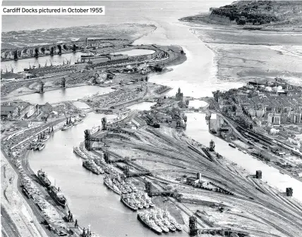  ??  ?? Cardiff Docks pictured in October 1955