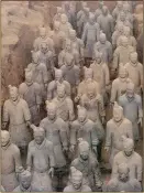  ??  ?? INDIVIDUAL­LY SCULPTED: Life-size terracotta warriors were found in the pits, some wearing armour, others not.