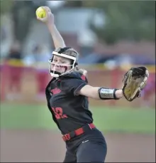  ?? Signal file photo ?? Allison Howell (32) of Hart pitches against Saugus at Hart during a game earlier in the Foothill League season.