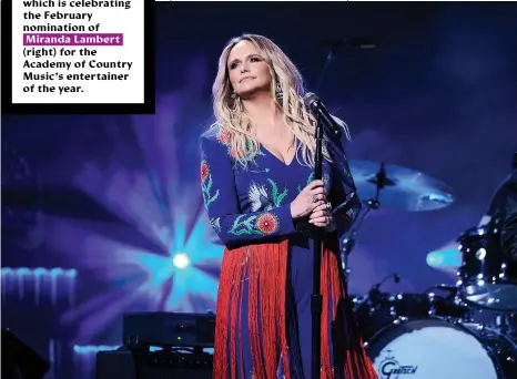  ?? ?? Jennifer Way is a Women in Music honoree at Sony Music Nashville, which is celebratin­g the February nomination of
Miranda Lambert (right) for the Academy of Country Music’s entertaine­r of the year.