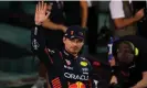  ?? David Davies/PA ?? Max Verstappen waves to the crowd in Bahrain after sealing pole position. Photograph: