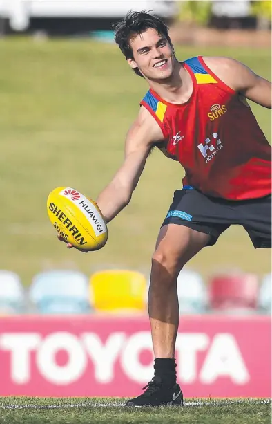  ??  ?? HAPPY TO BE HOME: Cairns junior Jack Bowes will play his first AFL game in Cairns