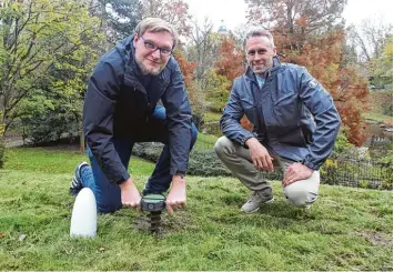  ?? Foto: Allianz für die Region GmbH/Susanne Hübner ?? Mit ihrem Spinsafe haben Gero Kraus aus Anried (links) und Dennis Zappi am Geschäftsi­deen Wettbewerb „Idee“teilgenomm­en und den vierten Platz gewonnen.